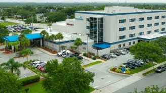 A bird's eye view of the AdventHealth New Smyrna building