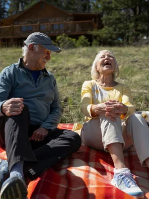 Couple picnicking