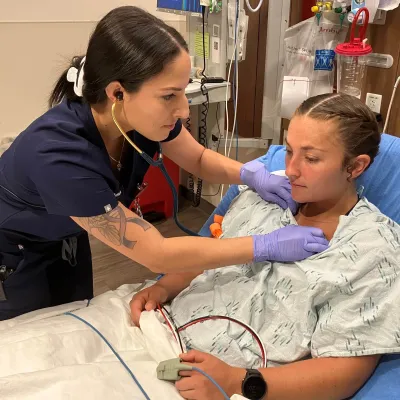 Christina Vega, RN, who recently trained with Lake Sumter State College in the Dedicated Education Unit at AdventHealth Waterman is now working in the emergency department at the hospital.