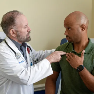 Doctor running examination