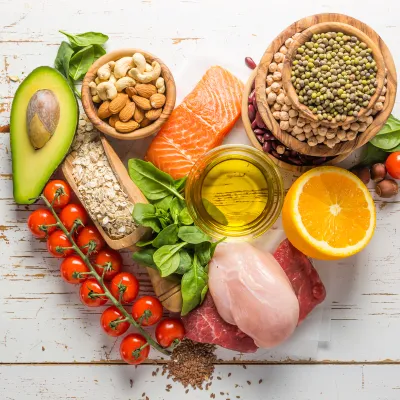 various food items grouped together