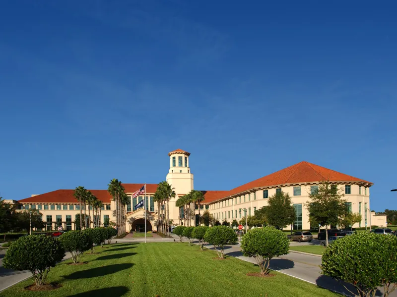 An areal picture of AdventHealth Celebration facility