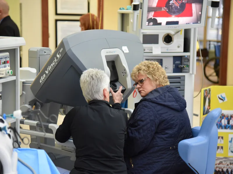 Two nurses from AdventHealth Gordon Robotic Surgery talking.