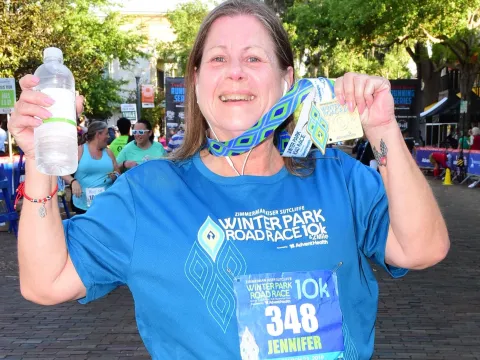 Jennifer Gouaux after a race
