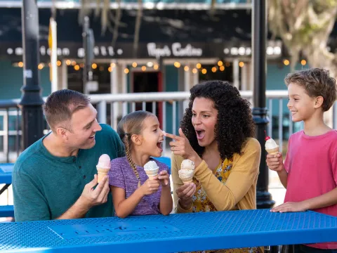 Family eating ice cream