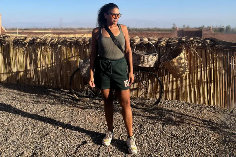 Sharlene after bariatric surgery, standing outdoors